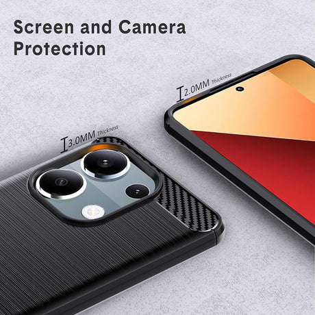Husa de protectie Techsuit Carbon Silicone compatibil cu Xiaomi Redmi Note 13 Pro 4G / Poco M6 Pro 4G, Negru