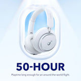 Casti Anker Wireless Space Q45 (A3040G21), Bluetooth 5.3, Noise Cancelling, USB-C, Alb