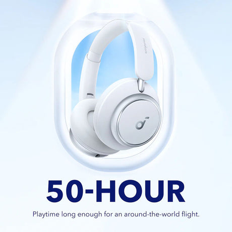 Casti Anker Wireless Space Q45 (A3040G21), Bluetooth 5.3, Noise Cancelling, USB-C, Alb