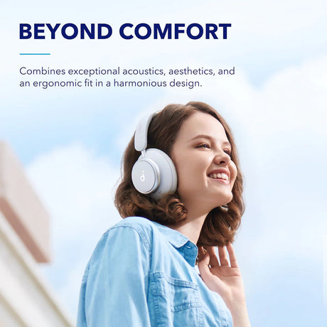 Casti Anker Wireless Space Q45 (A3040G21), Bluetooth 5.3, Noise Cancelling, USB-C, Alb