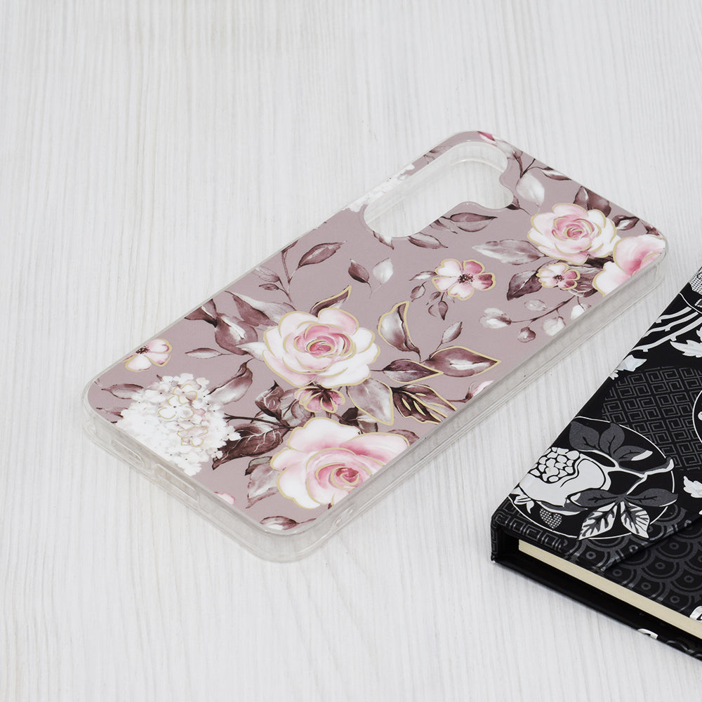 Husa de protectie Techsuit Marble Series compatibil cu Samsung Galaxy S24 Plus, Bloom of Ruth Gray