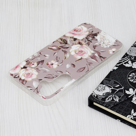Husa de protectie Techsuit Marble Series compatibil cu Samsung Galaxy S24 Plus, Bloom of Ruth Gray