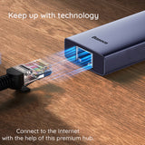 Hub Baseus UltraJoy (B00052805813-00), Type-C la HDMI / 2x USB / RJ45 / SD / TF, Gri