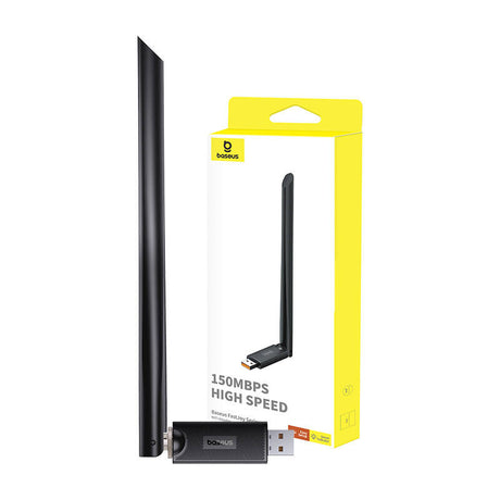 Adaptor Baseus Adapter Wi-Fi with Antenna FastJoy (B01317600111-00), USB 2.0, 150Mbps, Windows/Linux, Negru