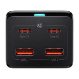 Incarcator Baseus /Powerstrip (PSZM000401), GaN3 Pro, 2xUSB, 2xUSB-C, AC, 100W, Negru