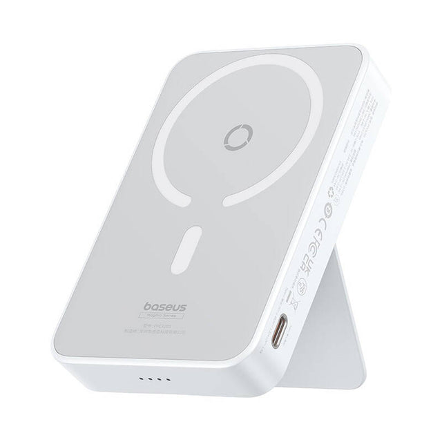 Baterie externa Baseus MagPro Magnetic PPCXZ05 (P10064101223-00), USB-C, 5000mAh, 20W, MagSafe, Cable Type-C, 3A, 30cm, Alb