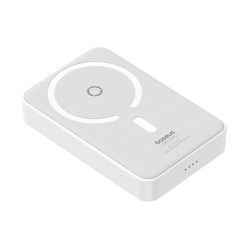 Baterie externa Baseus MagPro Magnetic PPCXZ05 (P10064101223-00), USB-C, 5000mAh, 20W, MagSafe, Cable Type-C, 3A, 30cm, Alb