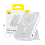 Baterie externa Baseus MagPro Magnetic PPCXZ05 (P10064101223-00), USB-C, 5000mAh, 20W, MagSafe, Cable Type-C, 3A, 30cm, Alb