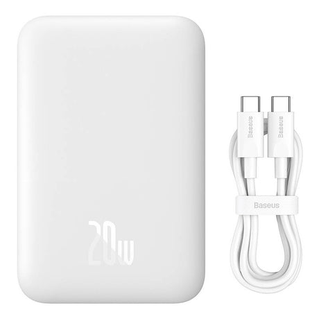 Baterie externa Baseus Magnetic Mini Air (P10059002223-00), USB-C, MagSafe, 6000mAh, 20W, Alb