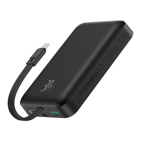 Baterie externa Baseus Magnetic Mini (P1002210B113-00), MagSafe, 2x USB-C, Lightning, 30W, Fast Charge, 10000mAh, Negru