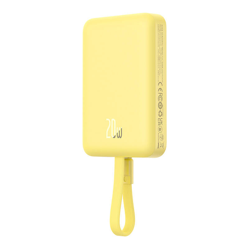 Baterie externa Baseus Magnetic Mini (P10022109Y23-00), MagSafe, USB-C, 10000mAh, 20W, Galben