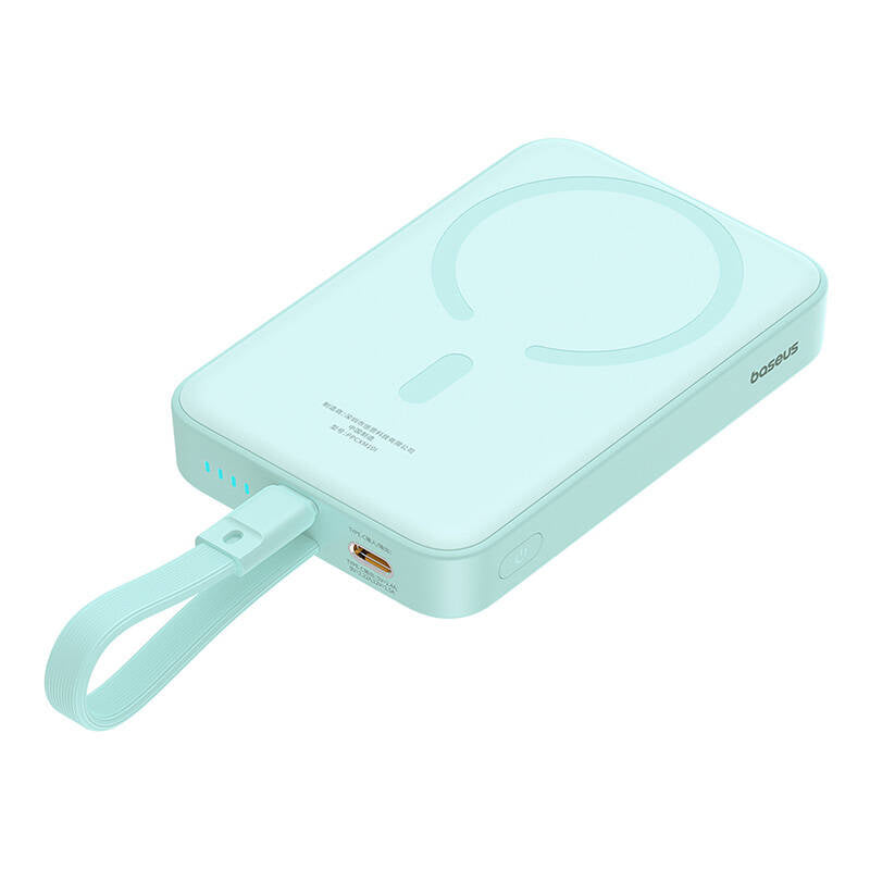 Baterie externa Baseus Magnetic Mini (P10022109333-00), MagSafe, USB-C, 10000mAh, 20W, Menta
