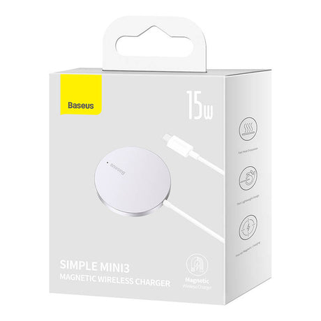 Incarcator Baseus Magnetic Wireless Mini 3 (CCJJ040012), Type-C, 15W, 2A, 115-205 kHz, Argintiu
