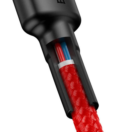 Cablu Baseus Cafule (CATKLF-G09), Type-C to Type-C, Fast Charging, 60W, 3A, 1m, Rosu / Black