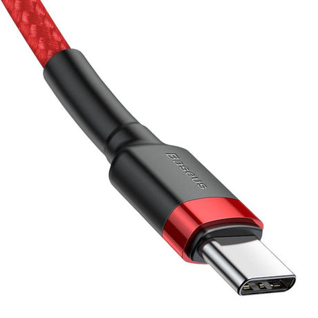 Cablu Baseus Cafule (CATKLF-G09), Type-C to Type-C, Fast Charging, 60W, 3A, 1m, Rosu / Black