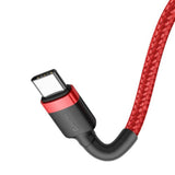 Cablu Baseus Cafule (CATKLF-H09), Type-C to Type-C, 60W, 3A, 2m, Rosu / Black