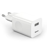 Incarcator Baseus (CCALL-BX02), USB-A Quick Charge 3.0, 24W, Alb