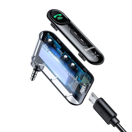 Gadget Baseus Wireless Transmitter BSBA-02 (WXQY010001), Bluetooth 5.0, Aux, 50Hz-20kHz, 145mAh, Micro-USB Charging Port, Negru