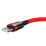 Cablu Baseus Cafule (CALKLF-A09), USB to Lightning, Fast Charging, Q.C.3.0, 2.4A, 0.5m, Rosu
