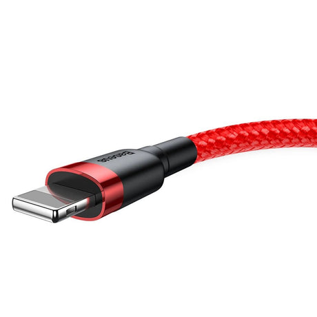 Cablu Baseus Cafule (CALKLF-A09), USB to Lightning, Fast Charging, Q.C.3.0, 2.4A, 0.5m, Rosu