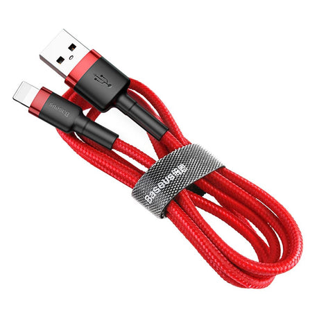 Cablu Baseus Cafule (CALKLF-A09), USB to Lightning, Fast Charging, Q.C.3.0, 2.4A, 0.5m, Rosu