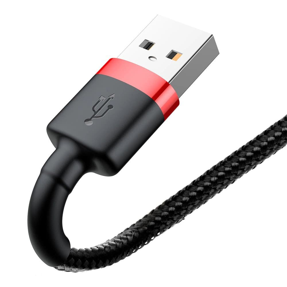 Cablu Baseus Cafule (CALKLF-R91), USB to Lightning, QC3.0, 2A, 3m, Negru / Red