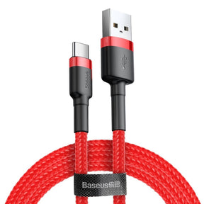 Cablu Baseus Cafule (CATKLF-B09), USB to Type-C, Fast Charge, QC3.0, 3A, 1m, Rosu