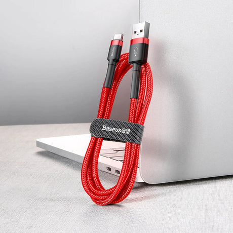 Cablu Baseus Cafule (CATKLF-B09), USB to Type-C, Fast Charge, QC3.0, 3A, 1m, Rosu