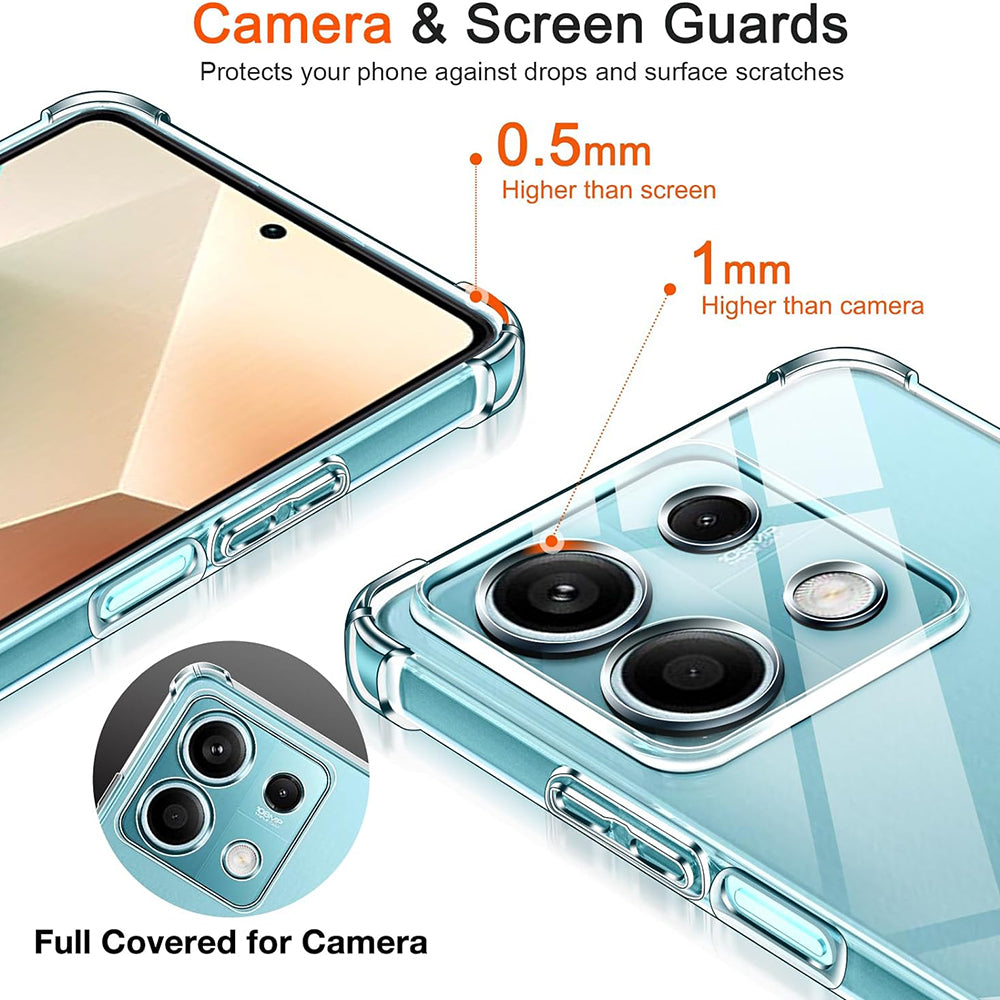 Husa de protectie Techsuit Shockproof Clear Silicone compatibil cu Xiaomi Redmi Note 13 5G, Transparent