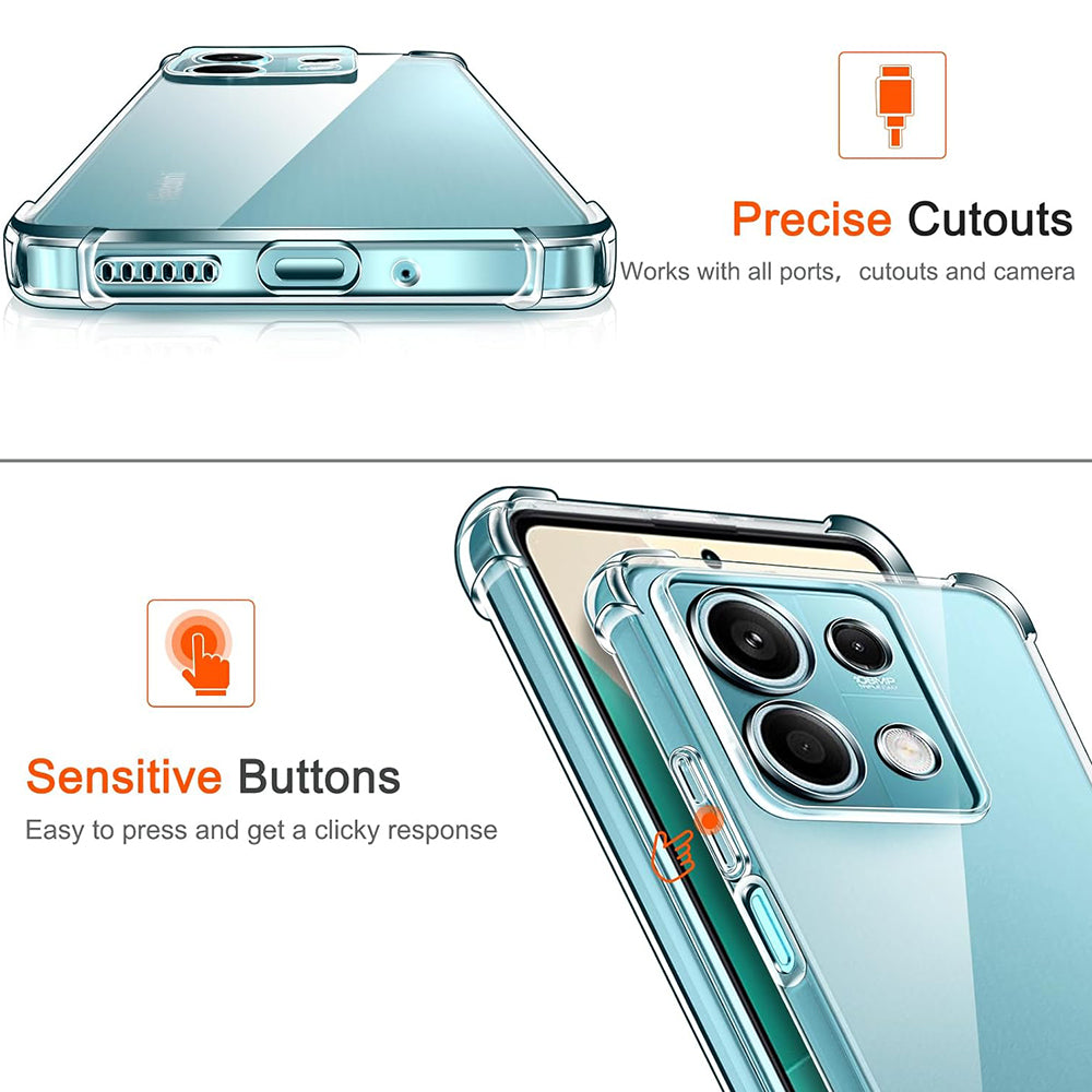 Husa de protectie Techsuit Shockproof Clear Silicone compatibil cu Xiaomi Redmi Note 13 5G, Transparent