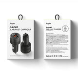 Incarcator Ringke Car, USB, 2x Type-C, PD30W, QC3.0, with Ambiental Light, Negru