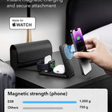 Incarcator ESR Premium 3in1 Travel Wireless Charging Set (2C569A), for iPhone, MFi Apple Watch, AirPods, Qi2 15W, Negru