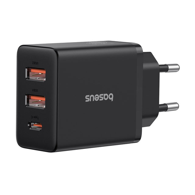 Incarcator Baseus (P10111402113-00), GaN, 2x USB, Type-C, Fast Charging, 30W, Cluster Black