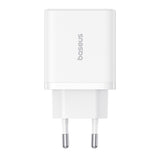 Incarcator Baseus (P10111402213-00), GaN, 2x USB, Type-C, Fast Charging, 30W, Alb