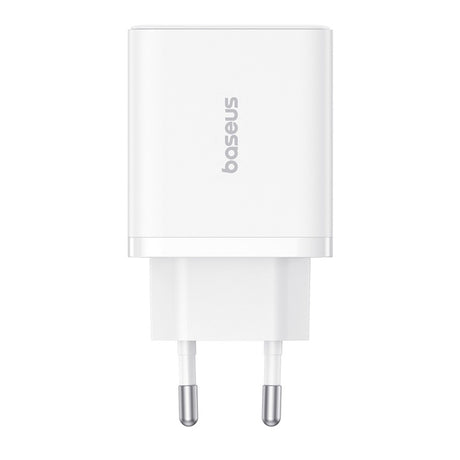 Incarcator Baseus (P10111402213-00), GaN, 2x USB, Type-C, Fast Charging, 30W, Alb
