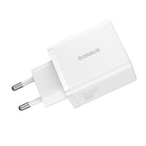Incarcator Baseus (P10111402213-00), GaN, 2x USB, Type-C, Fast Charging, 30W, Alb