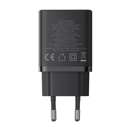 Incarcator Baseus (P10111404113-00), USB, Type-C, Fast Charge 30W, Cluster Black