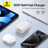 Incarcator Baseus (P10111404213-00), USB, Type-C, Fast Charge 30W, Moon White