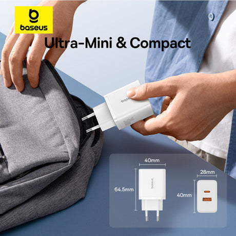 Incarcator Baseus (P10111404213-00), USB, Type-C, Fast Charge 30W, Moon White