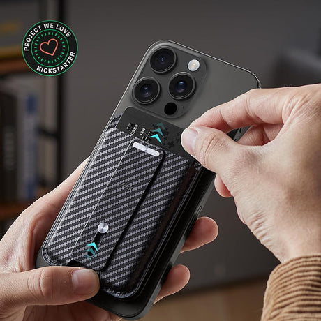 Suport ESR HaloLock Findmy Wallet, Artificial Leather Wallet Stand, Carbon Fiber