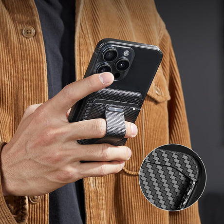 Suport ESR HaloLock Findmy Wallet, Artificial Leather Wallet Stand, Carbon Fiber