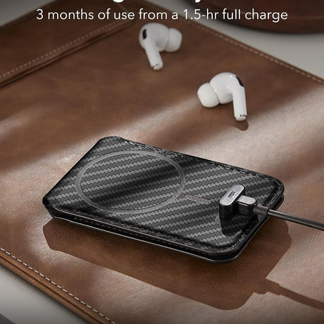 Suport ESR HaloLock Findmy Wallet, Artificial Leather Wallet Stand, Carbon Fiber