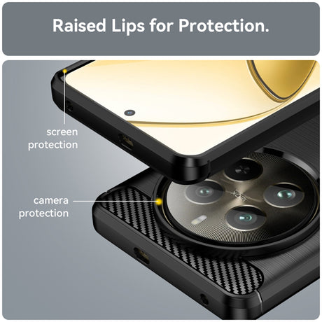 Husa de protectie Techsuit Carbon Silicone compatibil cu Realme 12 Pro / 12 Pro+, Negru