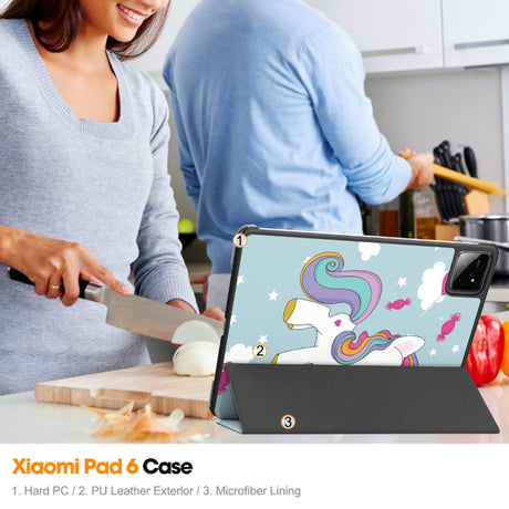 Husa de protectie tableta Techsuit FoldPro compatibil cu Xiaomi Pad 6S Pro 12.4, Unicorn