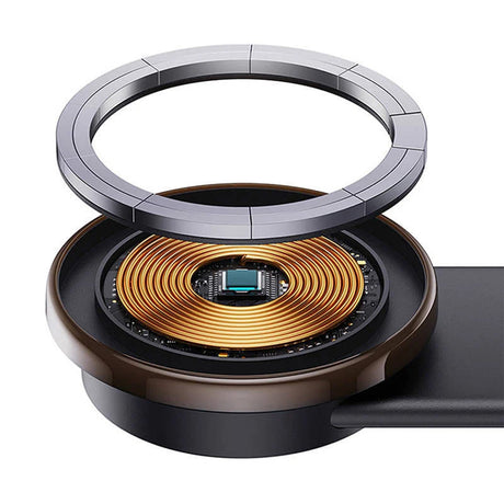 Suport Baseus with Wireless Charging C02 Pro (C40156000111-00), Magnetic Grip for Dashboard, 15W, Negru