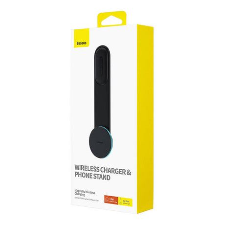 Suport Baseus with Wireless Charging C02 Pro (C40156000111-00), Magnetic Grip for Dashboard, 15W, Negru