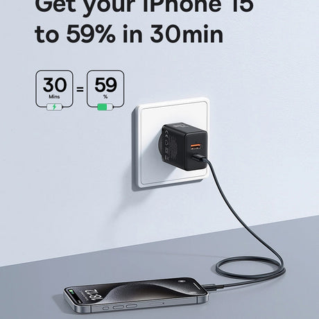 Incarcator Baseus (P10111403213-00), USB, Type-C, Fast Charge 20W, Moon White