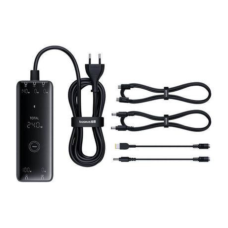Incarcator Baseus Charging Station (P10163901113-00), GaN, 3x USB-C, USB, DC, 240W, 1m, Negru
