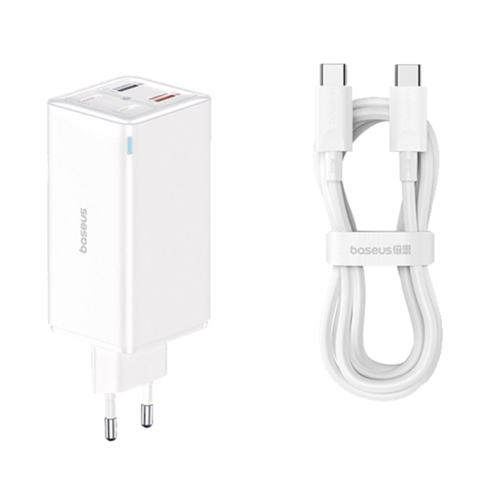 Incarcator Baseus GaN6 Pro (P10162705212-00), Type-C Cable Included, 2x USB, 2x Type-C, 100W, 100W, 20V, 5A, 1m, Alb
