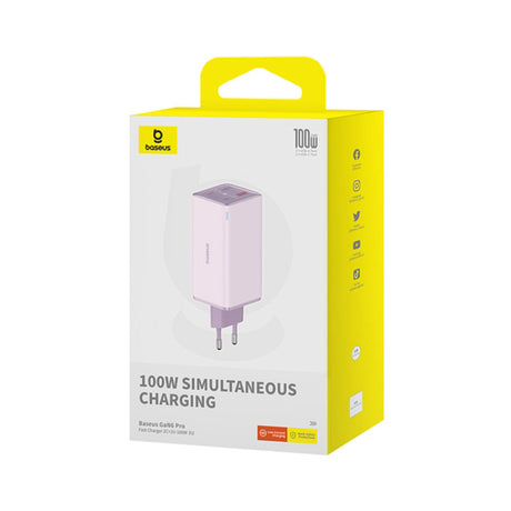 Incarcator Baseus GaN6 Pro (P10162705532-00), Type-C Cable Included, 2x USB, 2x Type-C, 100W, 100W, 20V, 5A, 1m, Mov